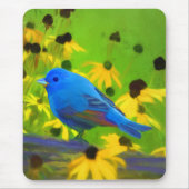 Indigo Bunting Painting - Original Bird Art Mousepad (Vorne)