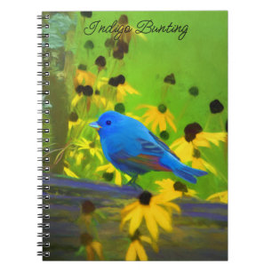 Indigo Bunting Painting - Original Bird Art Notizblock