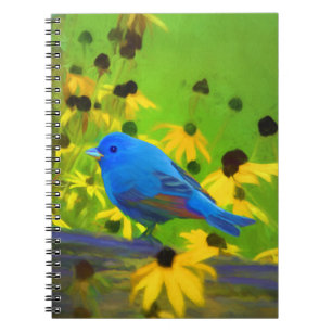 Indigo Bunting Painting - Original Bird Art Notizblock