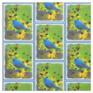 Indigo Bunting Painting - Original Bird Art Stoff