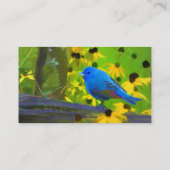 Indigo Bunting Painting - Original Bird Art Visitenkarte (Rückseite)