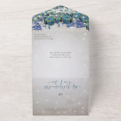 Indigo Bunting Peacock Fairy Lights Hochzeit All In One Einladung (Außenbereich)