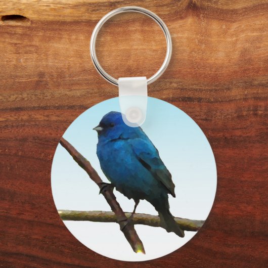 Indigo Bunting Schlüsselanhänger (Vorderseite)