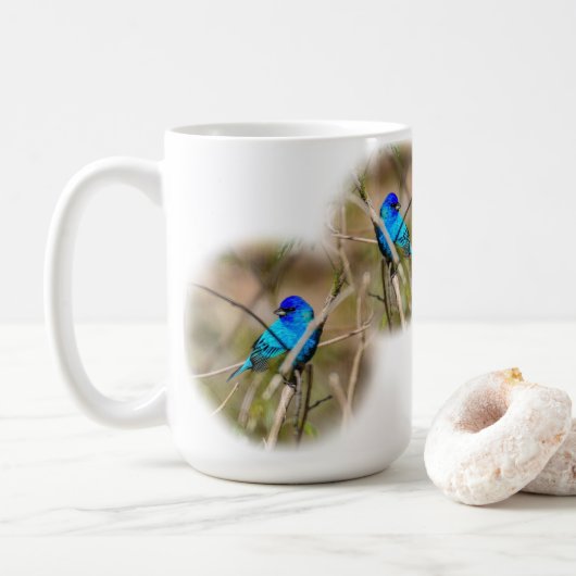 Indigo Bunting Songbird Classic Mug Kaffeetasse (Mit Donut)