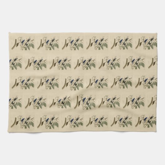 Indigo Bunting von Audubons Vögeln in Amerika Geschirrtuch (Horizontal)