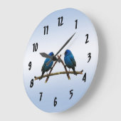 Indigo Buntings Große Wanduhr (Winkel)