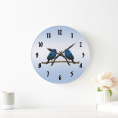 Indigo Buntings Große Wanduhr (Zuhause)