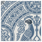 Indigo Byzantinische Vögel Stoff (Nahaufnahme)