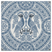 Indigo Byzantinische Vögel Stoff (Muster)