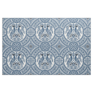Indigo Byzantinische Vögel Stoff
