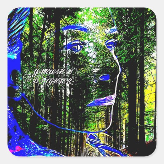 Indigo Candy 01 Quadratischer Aufkleber (Vorderseite)