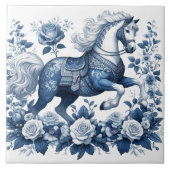 Indigo Charger: Blüten in Bewegung Fliese (Vorderseite)