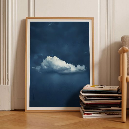Indigo Cloud Print Moody Cloud Malerei Indigo-Wand Poster