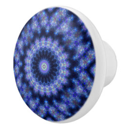 Indigo Cobalt Blue Mandala Abstrakter Gemusterter  Keramikknauf