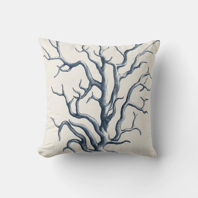 Indigo Coral Kissen (Vorderseite)