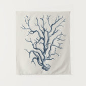 Indigo Coral Wandteppich (Vorderseite)