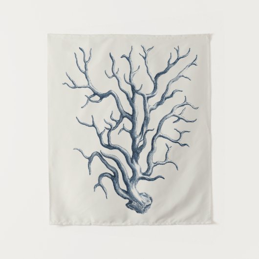 Indigo Coral Wandteppich (Vorderseite)