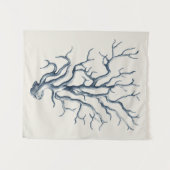 Indigo Coral Wandteppich (Vorderseite (Horizontal))