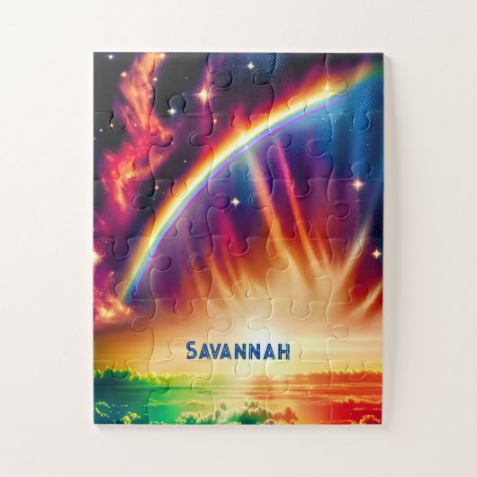 Indigo Cosmos entleash Rainbow Vibranly Lit Skies Puzzle (Vertikal)