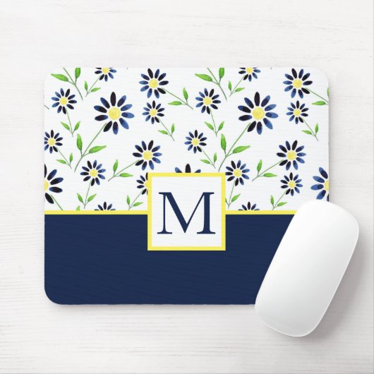 Indigo Daisy Pattern Mousepad (Mit Mouse)