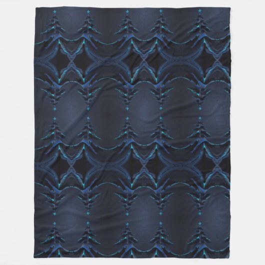 Indigo Darkness Weihnachtsbaum Fleecedecke (Vorderseite)