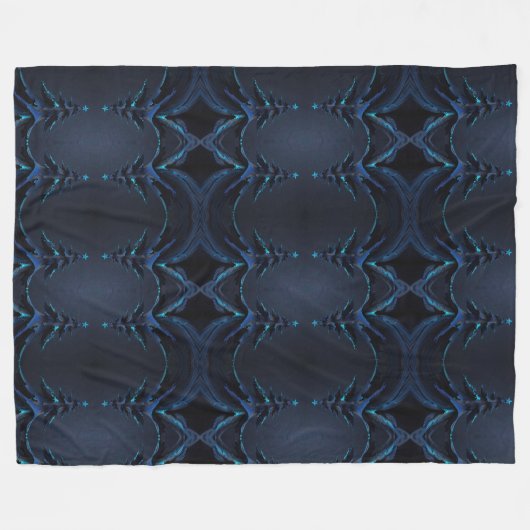 Indigo Darkness Weihnachtsbaum Fleecedecke (Vorderseite (Horizontal))