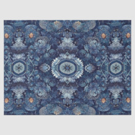 Indigo Denim Bloom Bloral Decoupage Craft Wrapping Seidenpapier