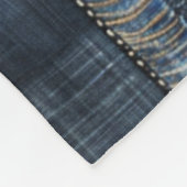 Indigo Denim Patchwork Nahtloses Muster Fleecedecke (Ecke)
