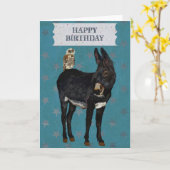INDIGO DONKEY & OWL Birthday Card Karte (Gelbe Blume)