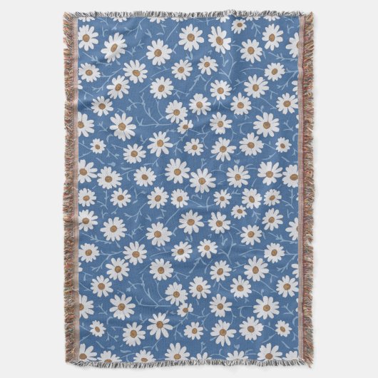 Indigo Dream Daisies Decke (Vorderseite Vertikal)