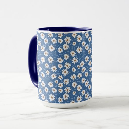 Indigo Dream Daisies Tasse (Vorderseite Links)