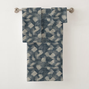 Indigo Dreams Unleashed Shibori Japanisch Badhandtuch Set