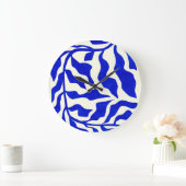 Indigo Elegance Große Wanduhr (Zuhause)