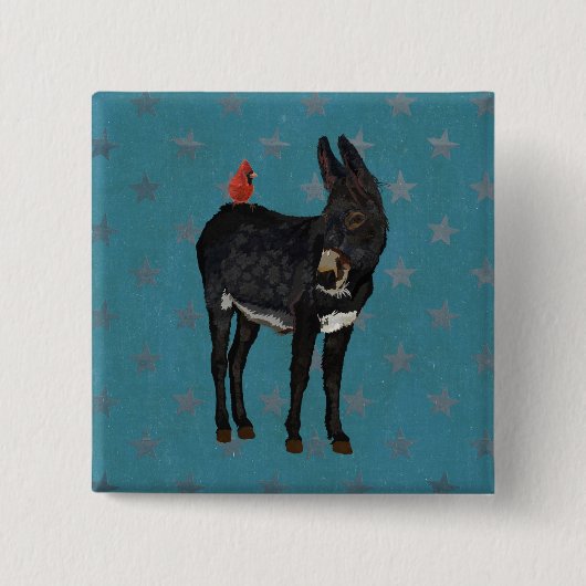 INDIGO-ESEL & CARDINAL-Knopf Button (Vorderseite)