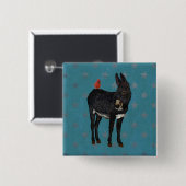 INDIGO-ESEL u. KARDINAL Knopf Button (Vorne & Hinten)