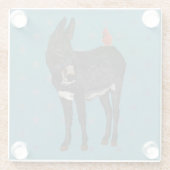 INDIGO-ESEL U. KARDINALS-GLAS-UNTERSETZER GLASUNTERSETZER (Rückseite)