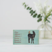 Indigo Esel und Eule Visitenkarte (Stehend Vorderseite)