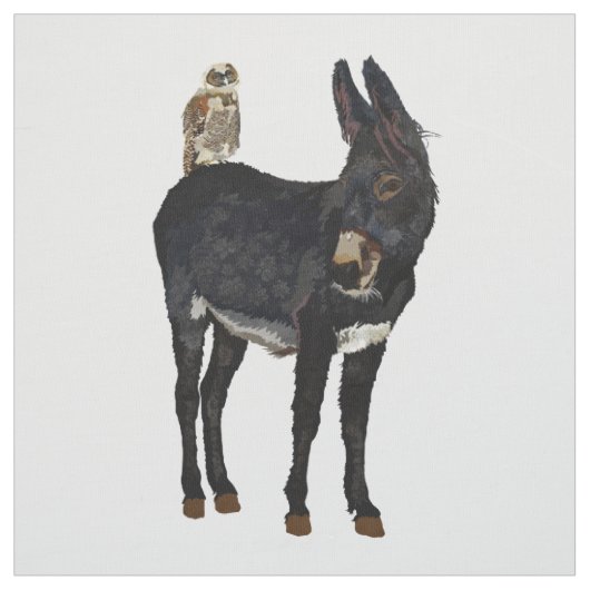 INDIGO-Esel- und Eulen-Stoff Stoff (Muster)