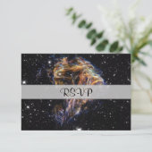 Indigo Espero Stellar Debris Cloud RSVP Karte (Stehend Vorderseite)