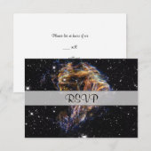 Indigo Espero Stellar Debris Cloud RSVP Karte (Vorne/Hinten)