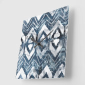 Indigo Extraction - Geometric Quadratische Wanduhr (Winkel)