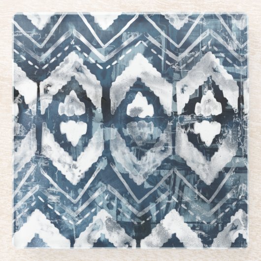 Indigo-Extraktion - geometrisch Glasuntersetzer (Vorderseite)