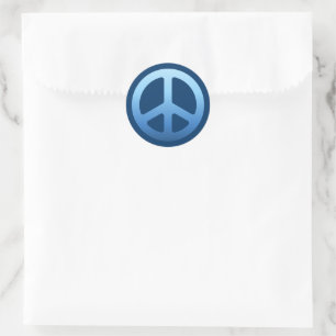 Indigo Fade Peace Sign Runder Aufkleber