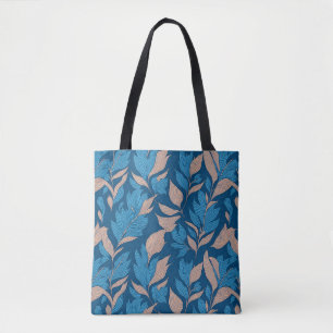 Indigo-Farbmuster mit Federn Tasche