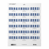 Indigo-Farbstreifen Adressaufkleber (Vorne)