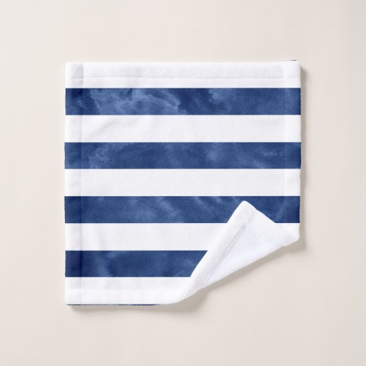 Indigo-Farbstreifen Badhandtuch Set (Waschlappen)