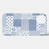 Indigo Faux Patchwork Samsung Galaxy Note 4 Hülle (Rückseite (Horizontal))