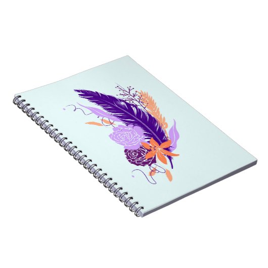 Indigo Feather Bloom Notizblock (Rechte Seite)