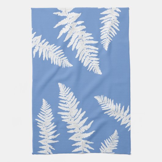 Indigo Fern Botanische Musterküche Handtuch (Vertikal)