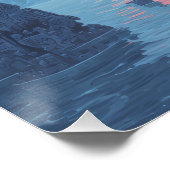 Indigo-Finsternis über neonfarbener Traumlandschaf Poster (Ecke)